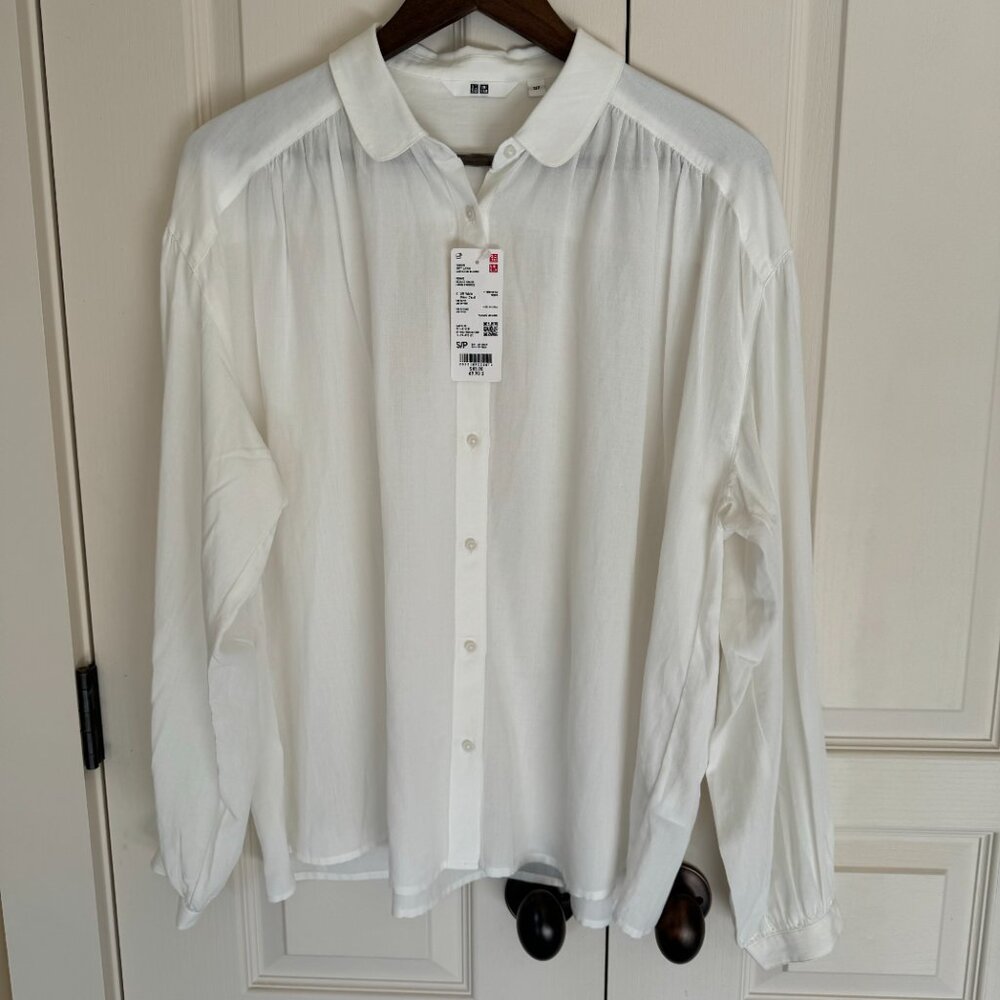 Uniglo Soft Lawn Gathered Blouse NWT